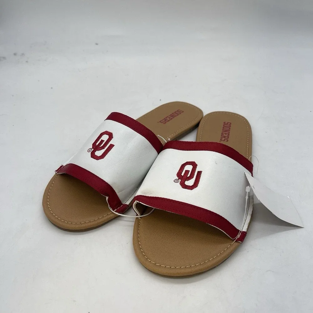 University of Oklahoma Sooners Slides Womens 11 Primary Adjustable Sandals NEW